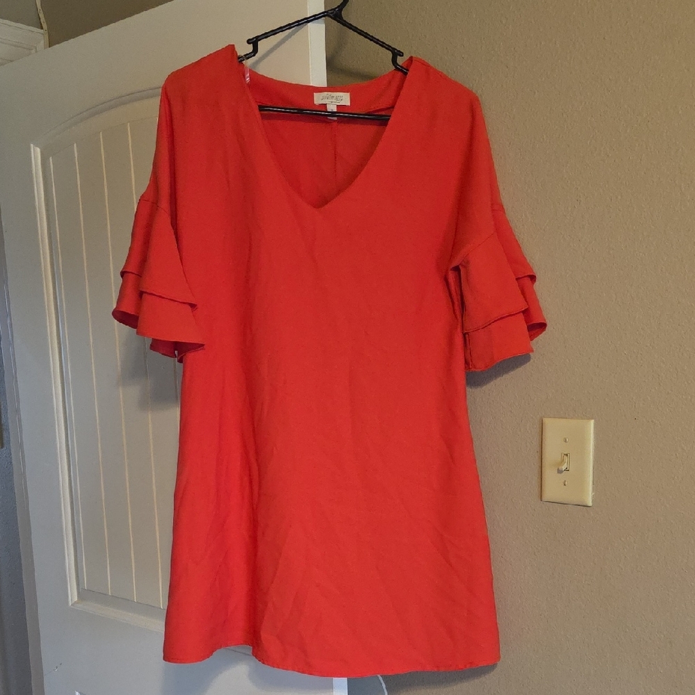 Soulmates Vibrant Coral Midi Dress